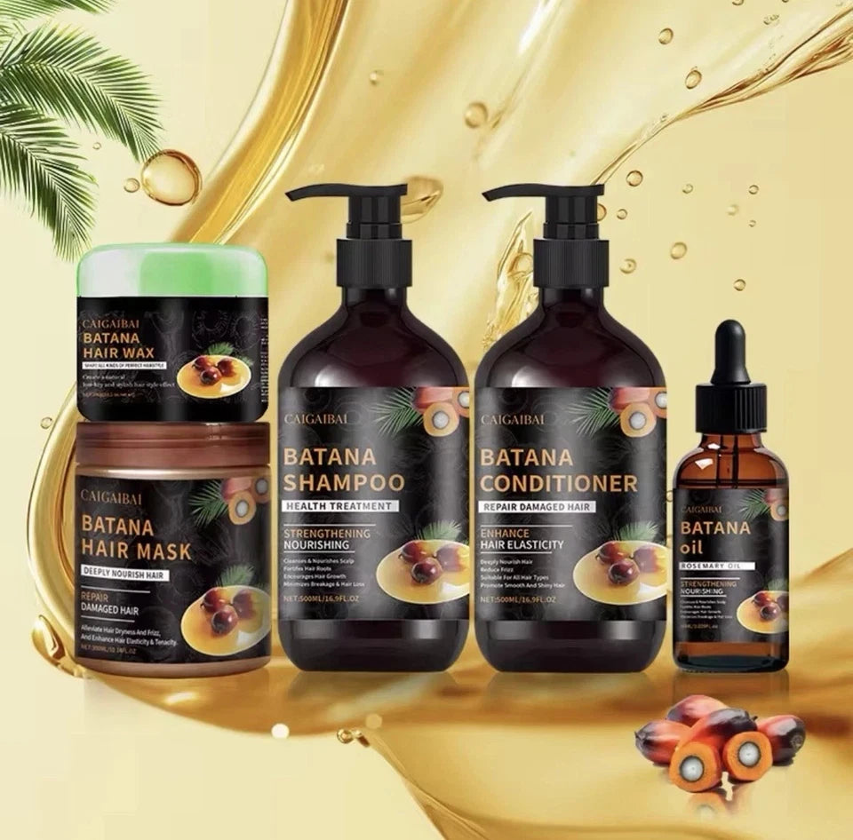 Batana Hair Care Set, Shampoo, Conditioner, Hair Wax, Hair Oil Set